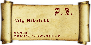 Pály Nikolett névjegykártya