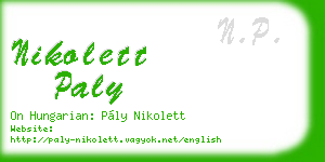 nikolett paly business card